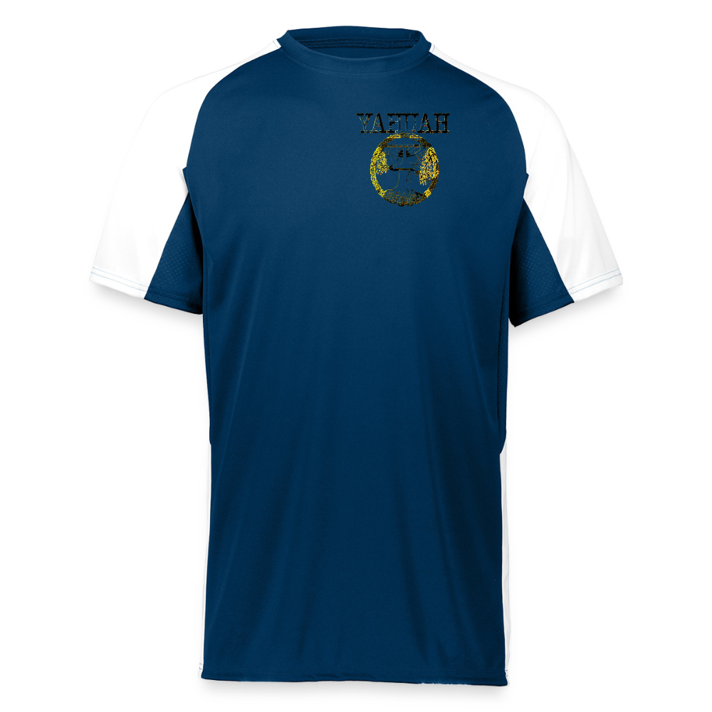 Yahuah Yahusha 04 Designer Augusta Sportswear Unisex Cutter Jersey (5 colors) - navy/white