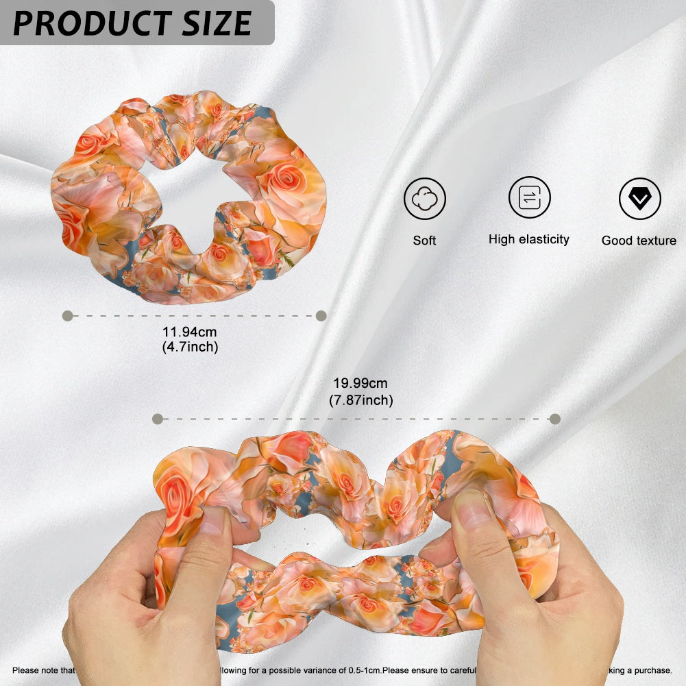 Floral Embosses (03-01): Apricot Bloom Essential | Satin Scrunchie