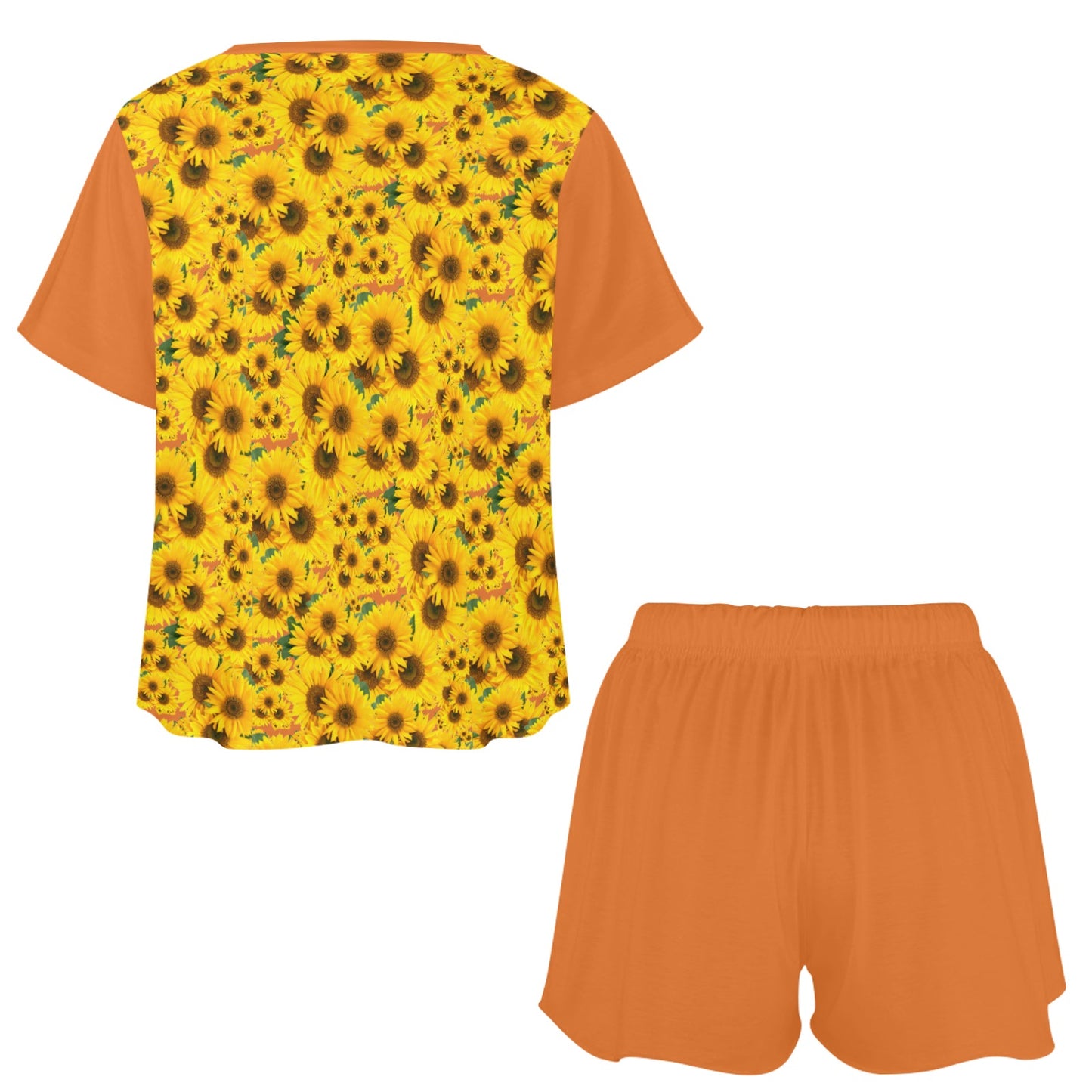 TRP Floral Prints (04): Sunflowers in Symmetry | Lounge T-Shirt & Shorts Set | 5 Colors