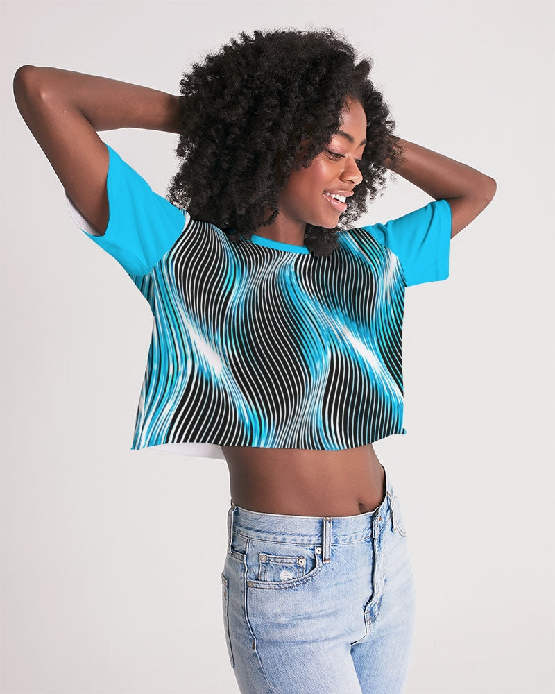 Orot (The Lights) Series (01-03): Mayim Chayim (Living Waters) | Drop Shoulder Raw Hem Crop Top
