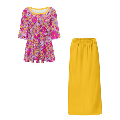 TRP Floral Prints (05): Classic Garden Cosmos (01) | Two-Piece Skirt Suit