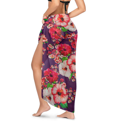 TRP Floral Prints (03): Hibiscus Flowers (01-01) "Argaman Vines" | Long Sarong