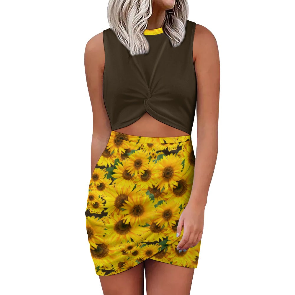 TRP Floral Prints (04): Sunflowers in Symmetry | Hip-Wrap Dress | 5 colors