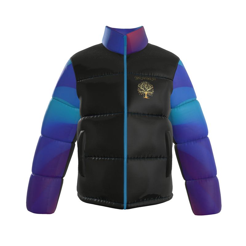 Yahuah: Tree of Life (01-02) - Royal Raiment | Men's Stand Collar Puffer Jacket