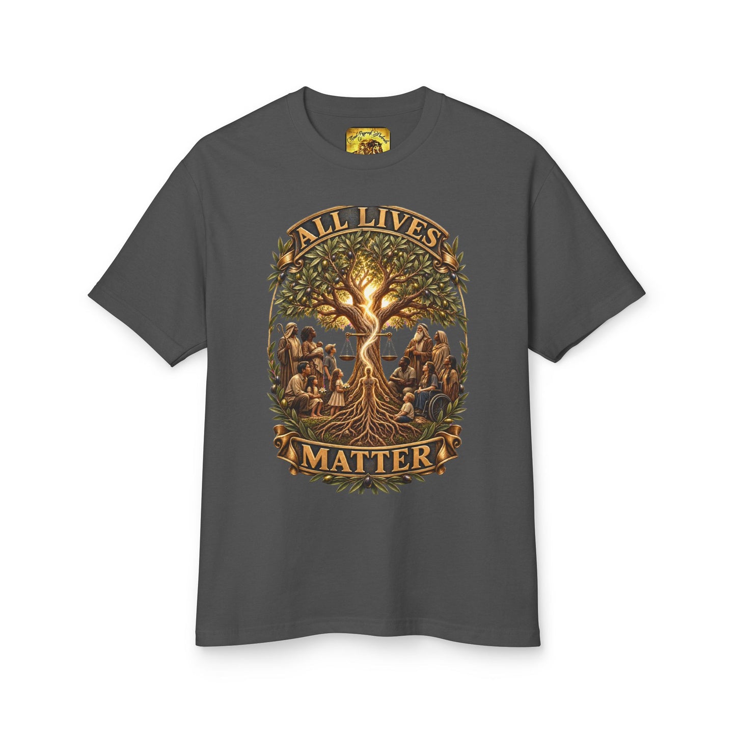 All Lives Matter™ (01) — One Breath, One Humanity™ & The Sevenfold Light™ |  American Apparel Unisex Garment-Dyed Heavyweight Cotton Tee