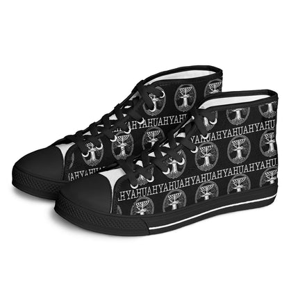 Yahuah: Tree of Life (02-05) - The Dualism Refined | Unisex High Top Canvas Sneakers (Style 02)