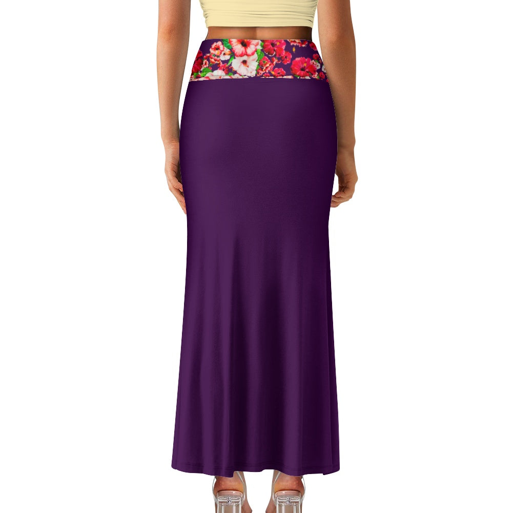 TRP Floral Prints (03): Hibiscus Flowers (01-01) "Argaman Vines" | Mermaid Skirt