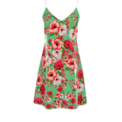 TRP Floral Prints (03): Hibiscus Flowers (01-02) "Deshe Abundance" | Silk Slip Mini Dress