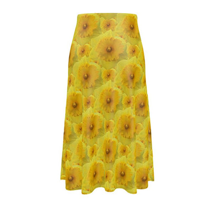 TRP Floral Prints (09): Radiant Tulips Revealed | A-Line Pleated Midi Skirt