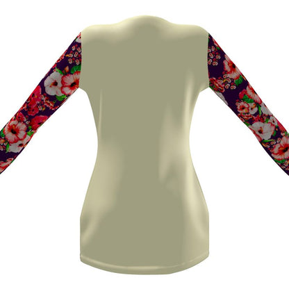 TRP Floral Prints (03): Hibiscus Flowers (01-01) "Argaman Vines" | Jersey Cardigan