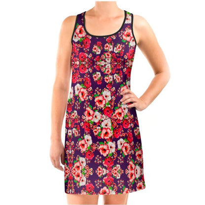 TRP Floral Prints (03): Hibiscus Flowers (01-01) "Argaman Vines" | Scuba Dress