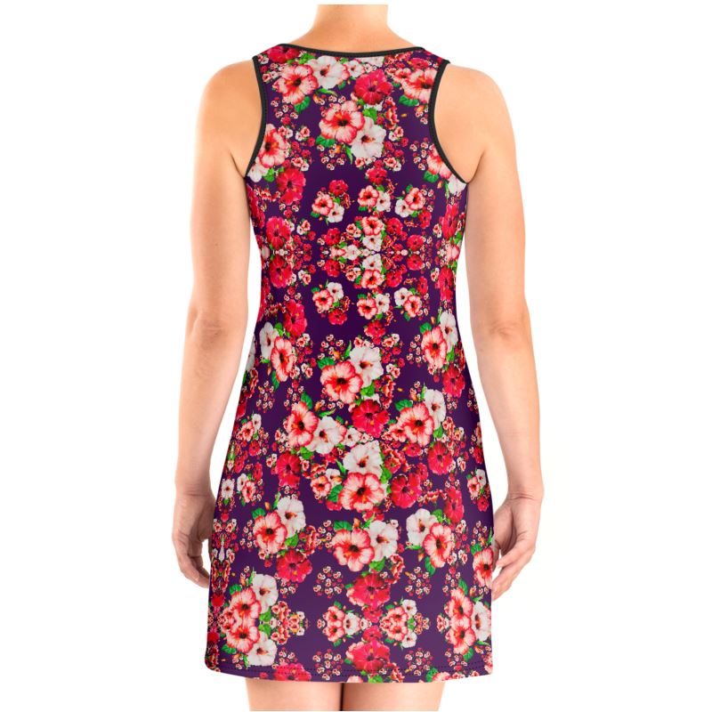 TRP Floral Prints (03): Hibiscus Flowers (01-01) "Argaman Vines" | Scuba Dress