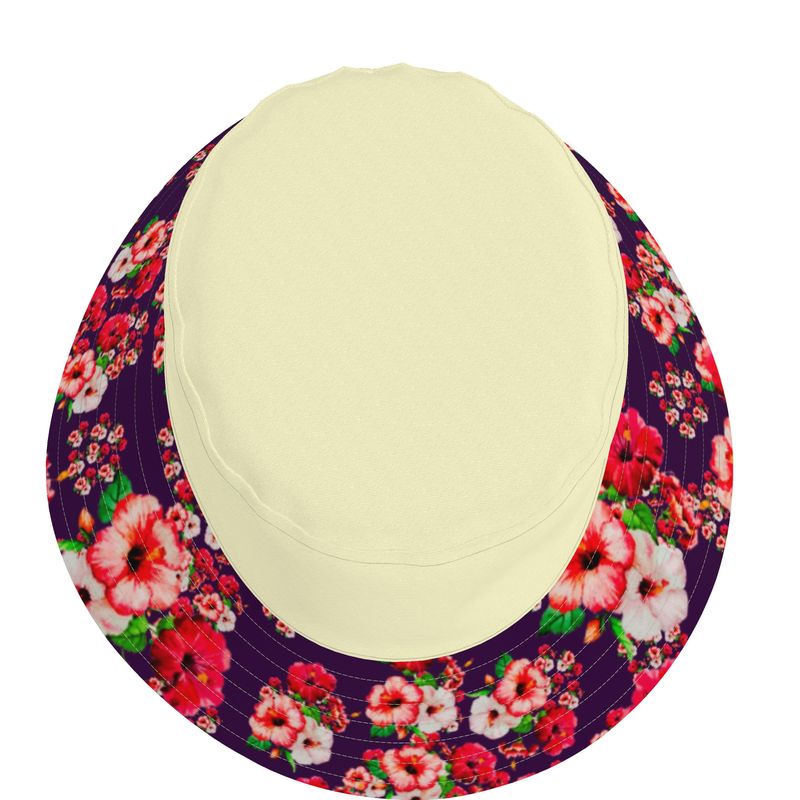 TRP Floral Prints (03): Hibiscus Flowers (01-01) "Argaman Vines" | Bucket Hat