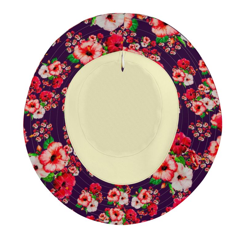 TRP Floral Prints (03): Hibiscus Flowers (01-01) "Argaman Vines" | Bucket Hat