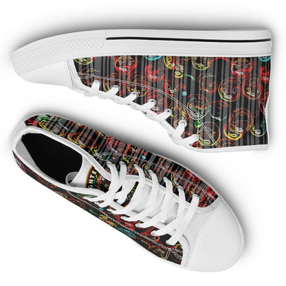 Lighten Up™ (01) — Faces of Gladness™ | Unisex High-Top Canvas Shoes