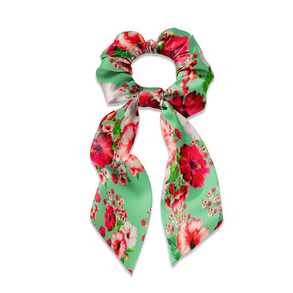 TRP Floral Prints (03): Hibiscus Flowers (01-02) "Deshe Abundance" | Satin Scarf Scrunchie