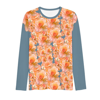 Floral Embosses (03-01): Apricot Bloom Essential | Women's Long Sleeve Tee