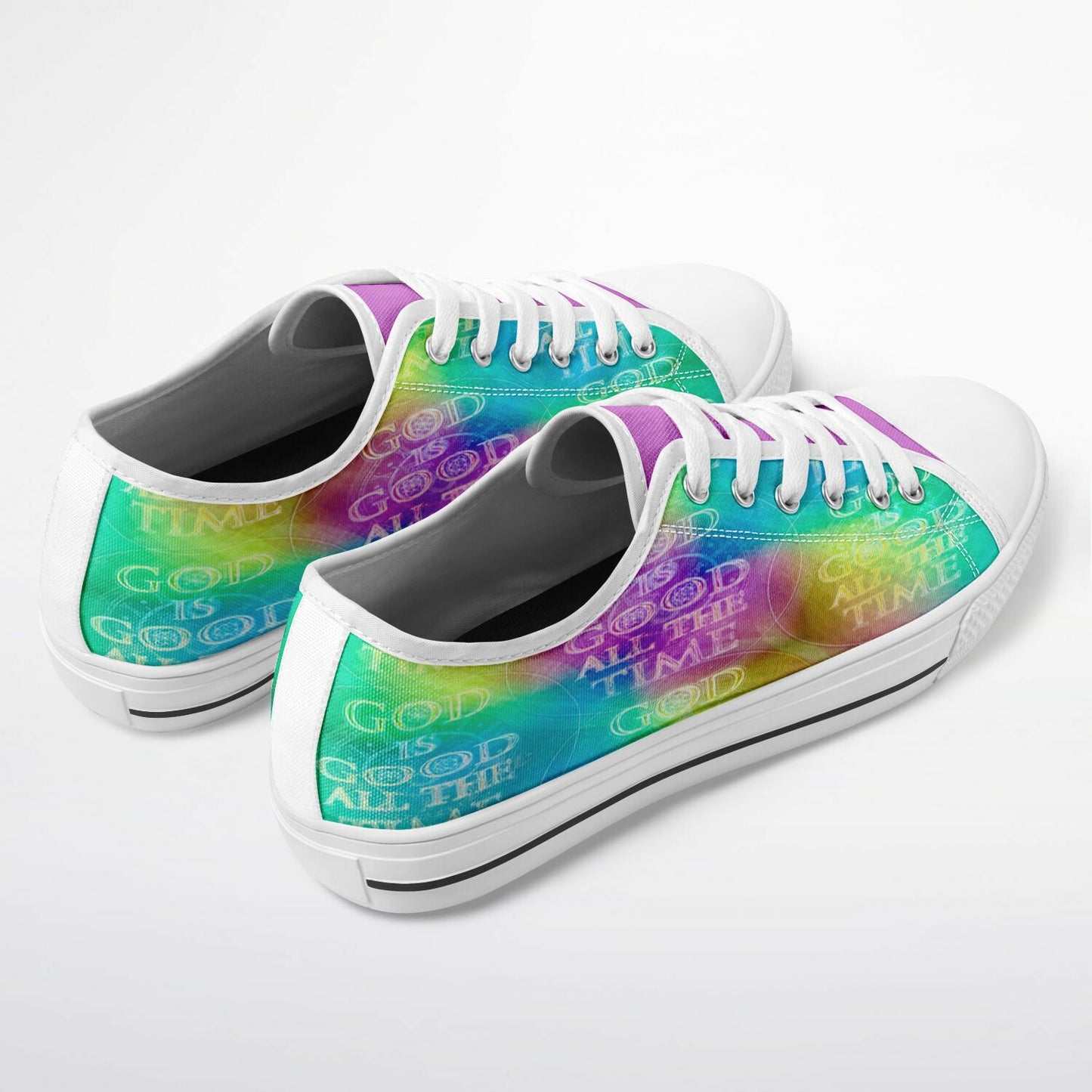 God is Good All the Time (01-02) | Women's Low Top Canvas Sneakers