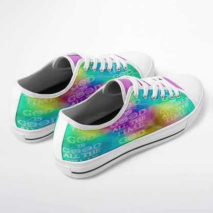 God is Good All the Time (01-02) | Women's Low Top Canvas Sneakers