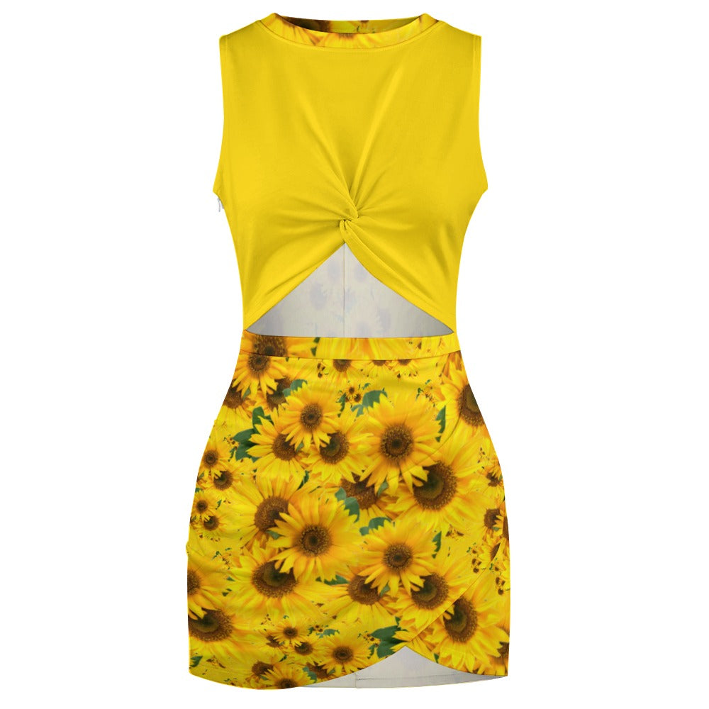 TRP Floral Prints (04): Sunflowers in Symmetry | Hip-Wrap Dress | 5 colors