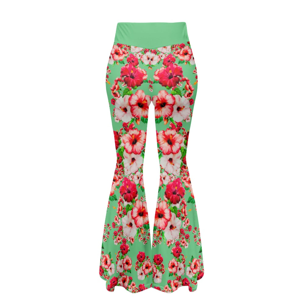 TRP Floral Prints (03): Hibiscus Flowers (01-02) "Deshe Abundance" | Flare Leggings