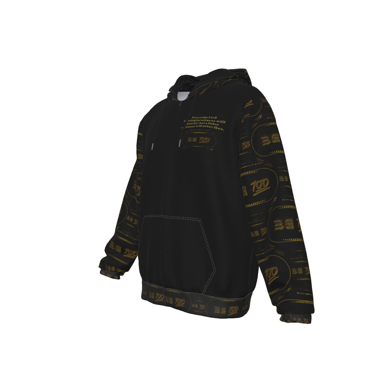 "Be 100" (01) | Men's Zip Hoodie
