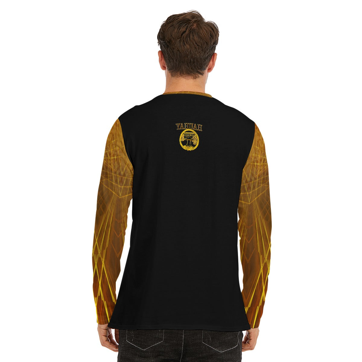 Yahuah: Tree of Life (02-02) - The Firmament Radiance | Men's Long Sleeve Cotton Tee