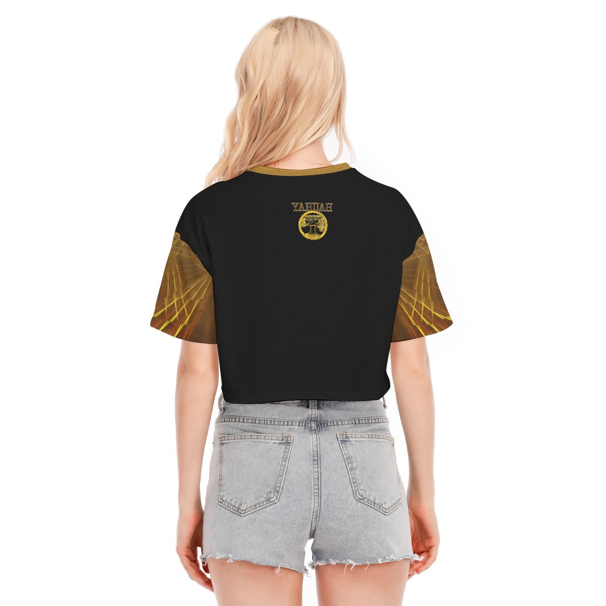 Yahuah: Tree of Life (02-02) - The Firmament Radiance | Drop Shoulder Cotton Crop Top