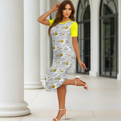 TRP Floral Prints (08): Charming English Daisies | Bodycon Midi Dress