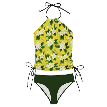 TRP Floral Prints (10): Graceful Jasmine Vine (01–01) | Halter-Neck Tankini