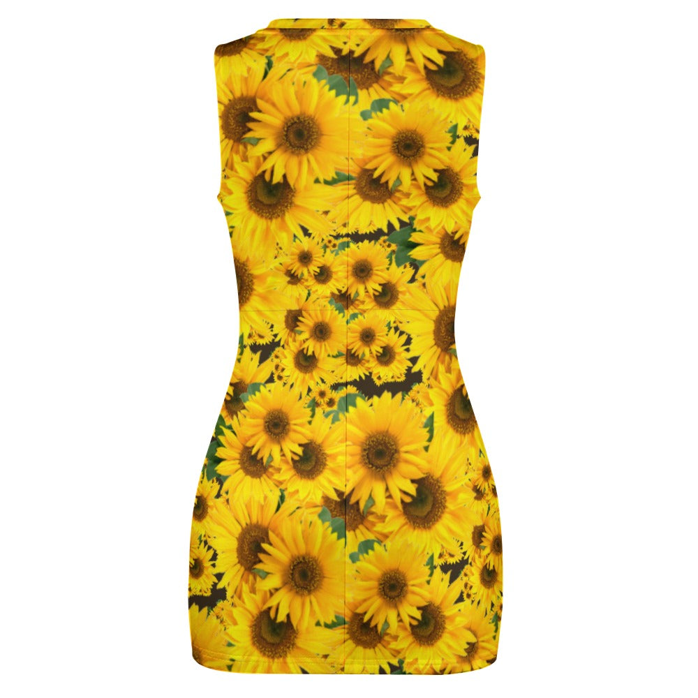 TRP Floral Prints (04): Sunflowers in Symmetry | Hip-Wrap Dress | 5 colors