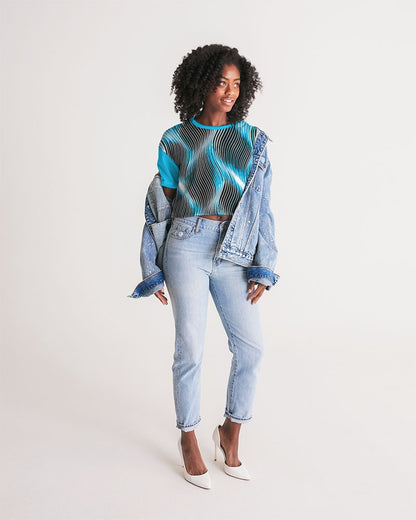 Orot (The Lights) Series (01-03): Mayim Chayim (Living Waters) | Drop Shoulder Raw Hem Crop Top