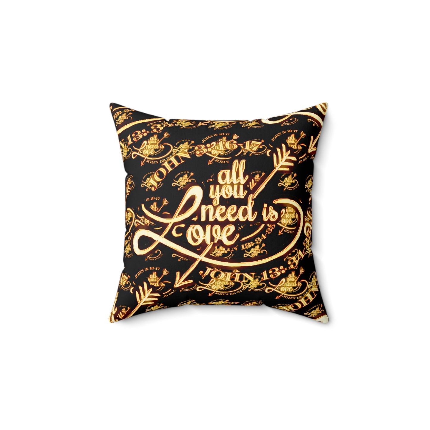 Illustrated Truth 02-02 "All You Need is Love" Faux Suede Square Pillow (4 sizes)