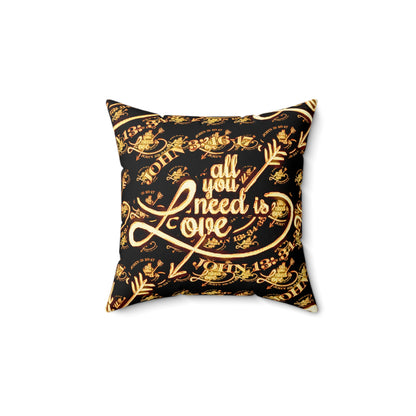 Illustrated Truth 02-02 "All You Need is Love" Faux Suede Square Pillow (4 sizes)