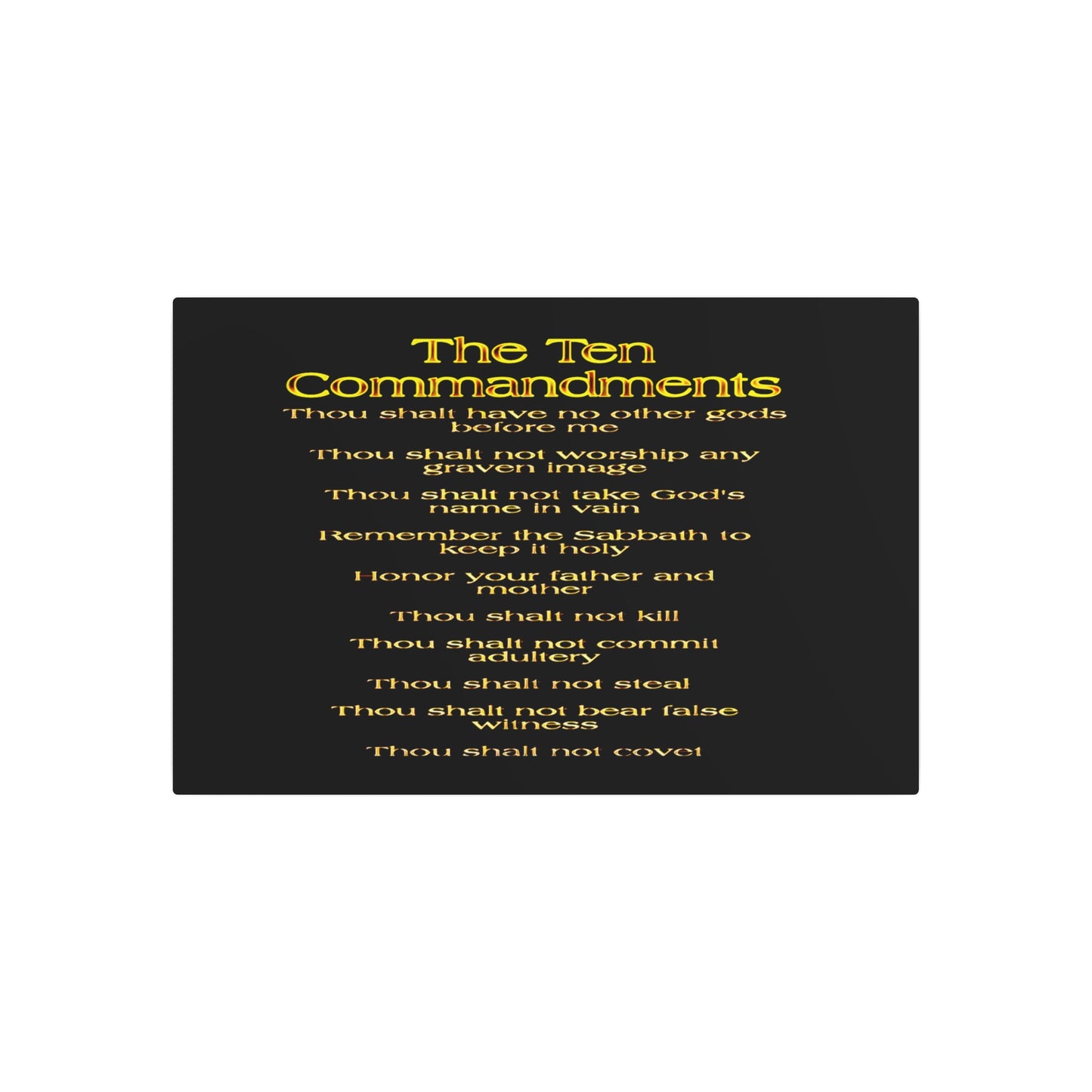 The Ten Commandments Vol. 1 | Horizontal Metal Print