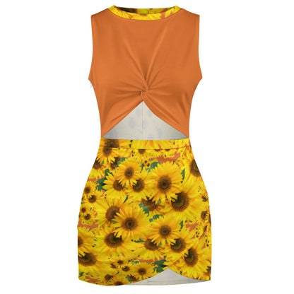 TRP Floral Prints (04): Sunflowers in Symmetry | Hip-Wrap Dress | 5 colors