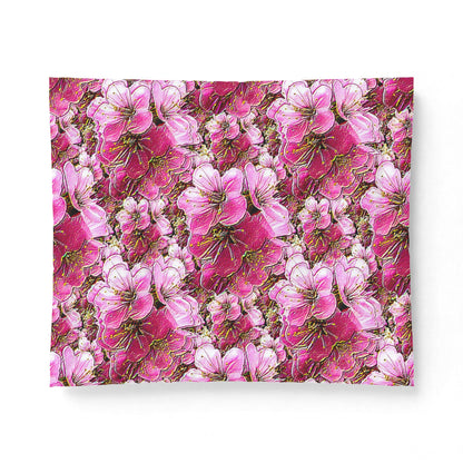 Electric Flora: Neon Sakura Cherry Blossoms Cotton Comforter