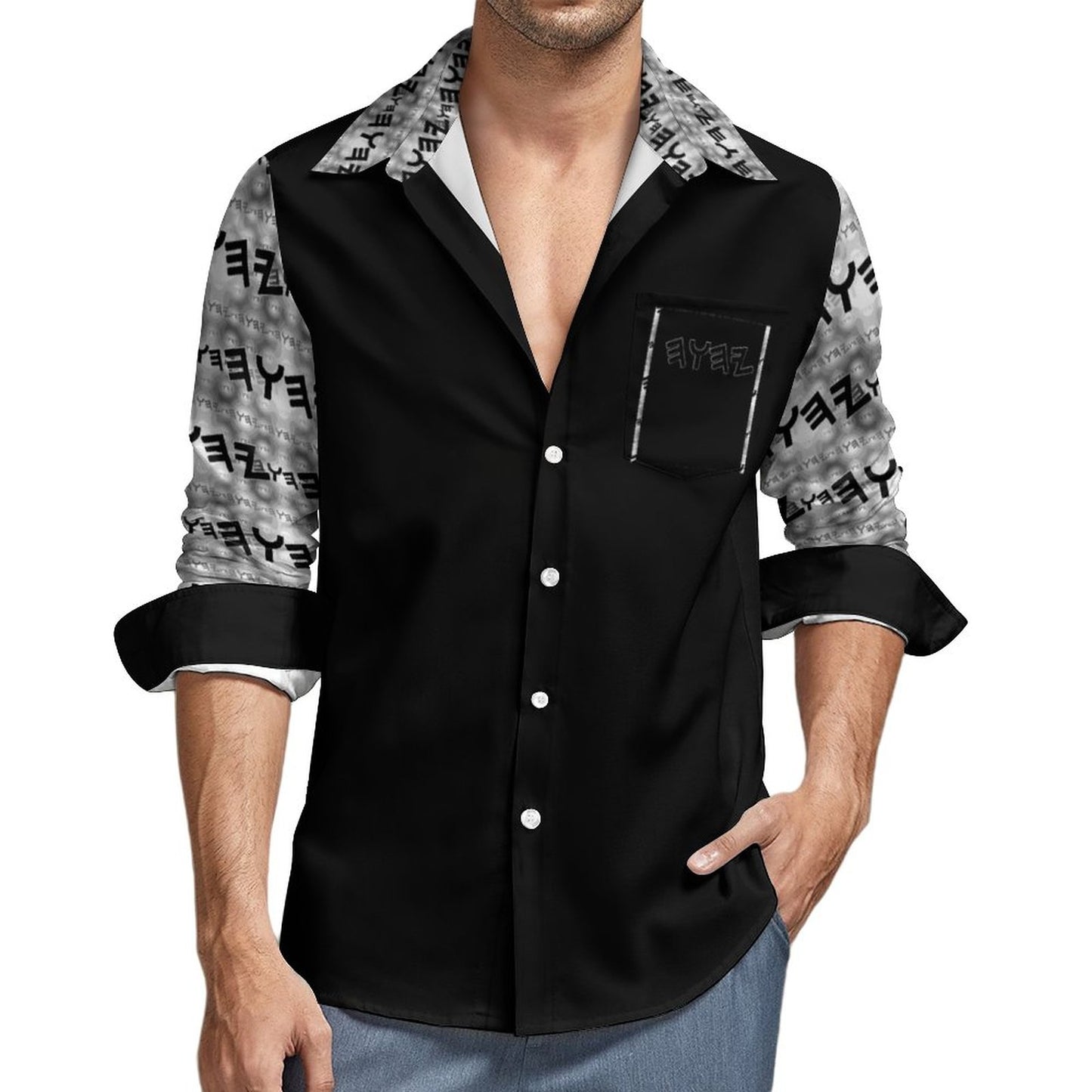 The Paleo-Phalanx Series (01-02): Seal of Storm | Men's Point Collar Shirt | with Chest Pocket