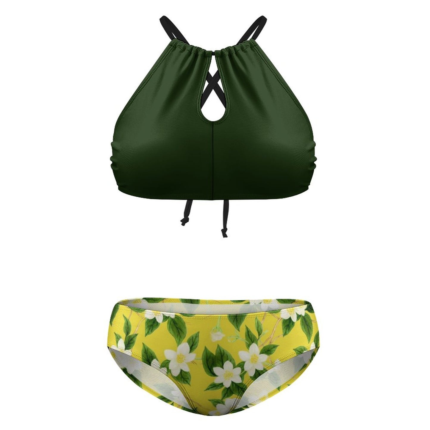 TRP Floral Prints (10): Graceful Jasmine Vine (01–01) | Plus-Size Halter-Neck Bikini