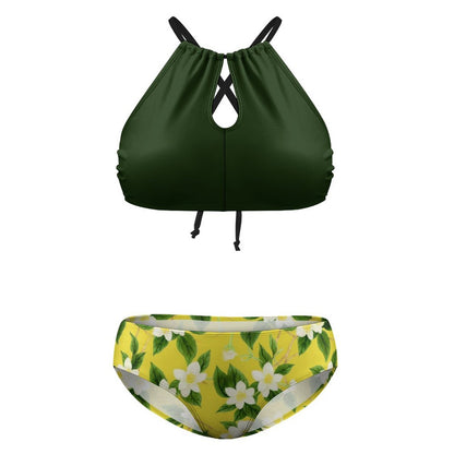 TRP Floral Prints (10): Graceful Jasmine Vine (01–01) | Plus-Size Halter-Neck Bikini