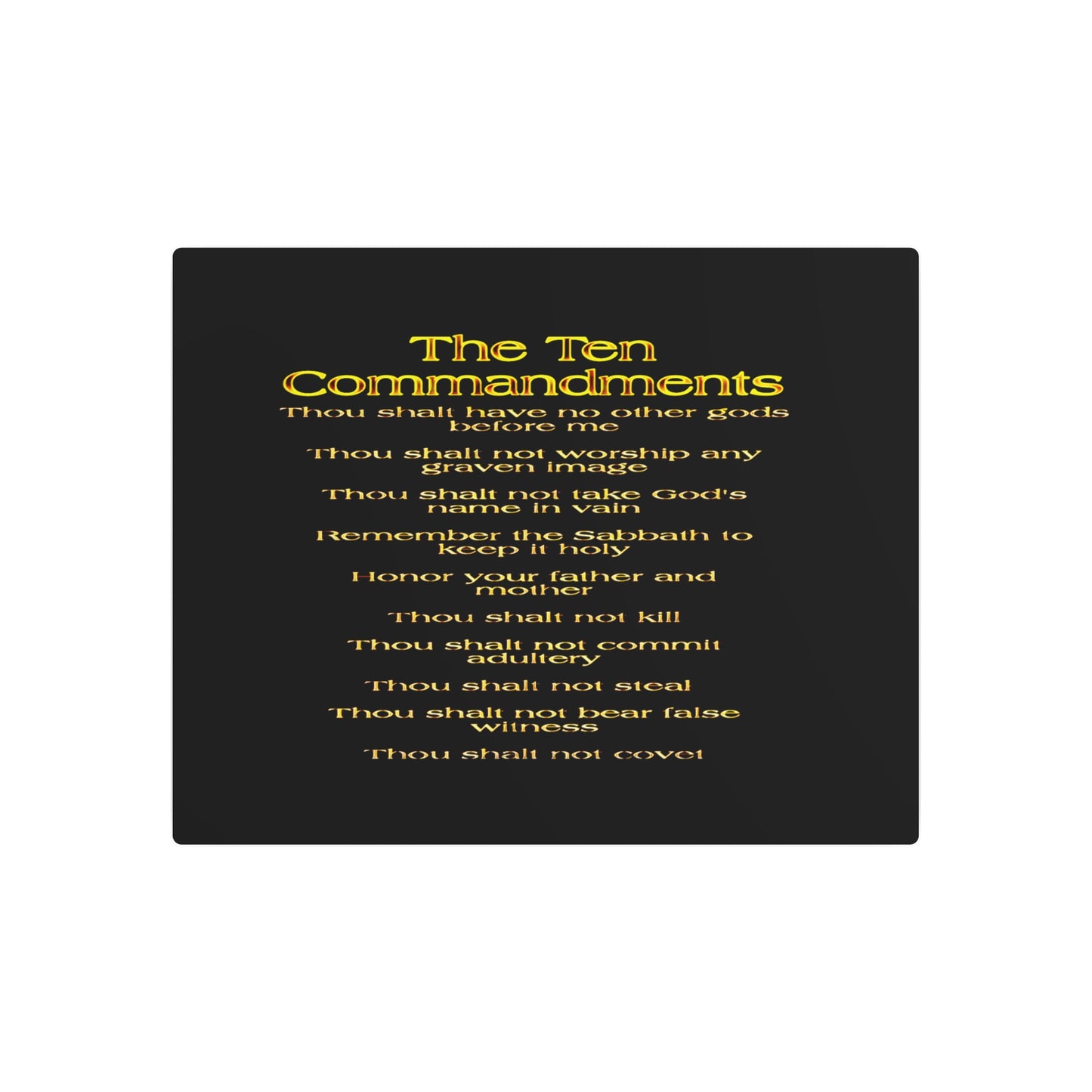 The Ten Commandments Vol. 1 | Horizontal Metal Print