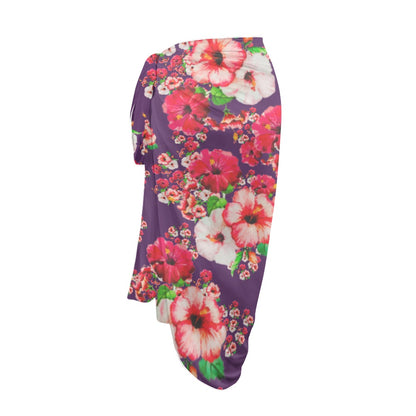 TRP Floral Prints (03): Hibiscus Flowers (01-01) "Argaman Vines" | Long Sarong