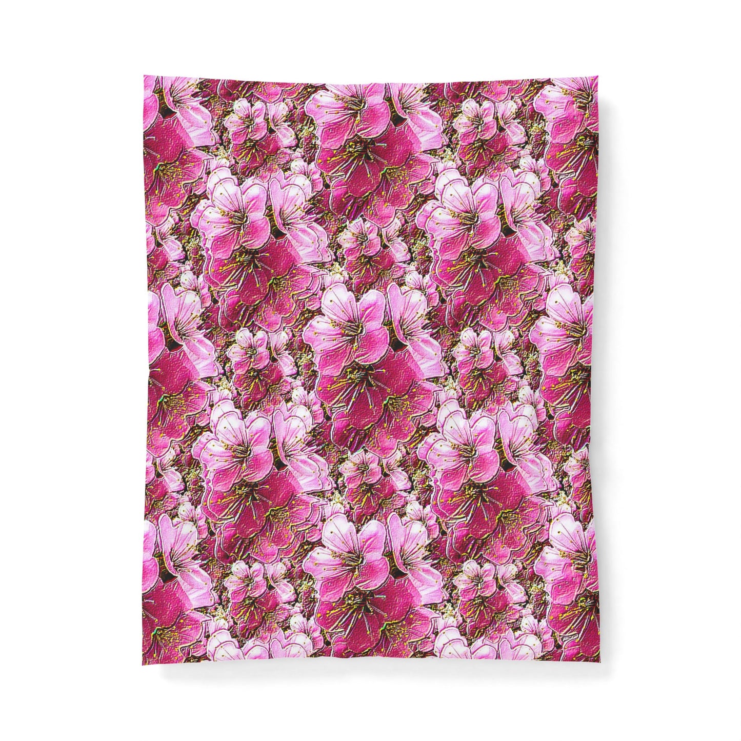 Electric Flora: Neon Sakura Cherry Blossoms Cotton Comforter