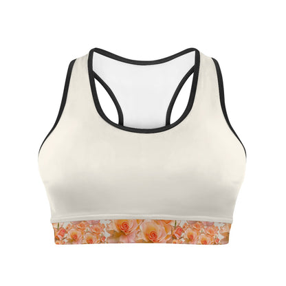 Floral Embosses (03-01): Apricot Bloom Essential | Sports Bra