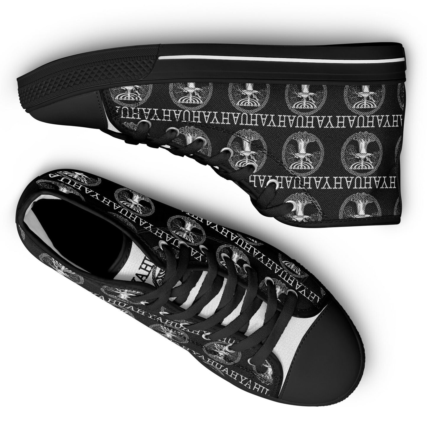 Yahuah: Tree of Life (02-05) - The Dualism Refined | Unisex High Top Canvas Sneakers (Style 02)
