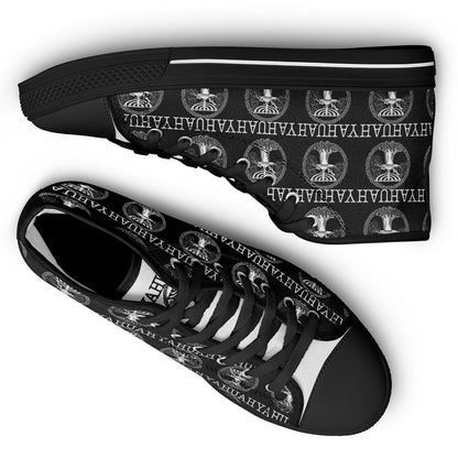 Yahuah: Tree of Life (02-05) - The Dualism Refined | Unisex High Top Canvas Sneakers (Style 02)