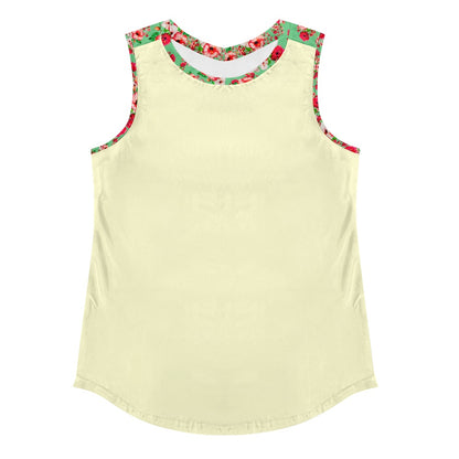 TRP Floral Prints (03): Hibiscus Flowers (01-02) "Deshe Abundance" | Muscle Tank | Cream