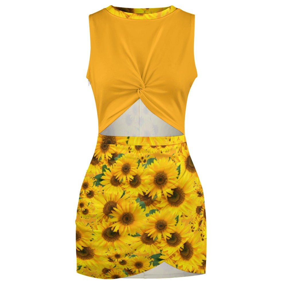 TRP Floral Prints (04): Sunflowers in Symmetry | Hip-Wrap Dress | 5 colors