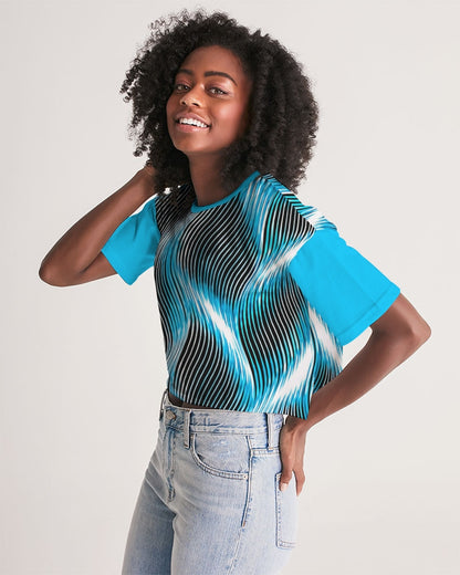 Orot (The Lights) Series (01-03): Mayim Chayim (Living Waters) | Drop Shoulder Raw Hem Crop Top
