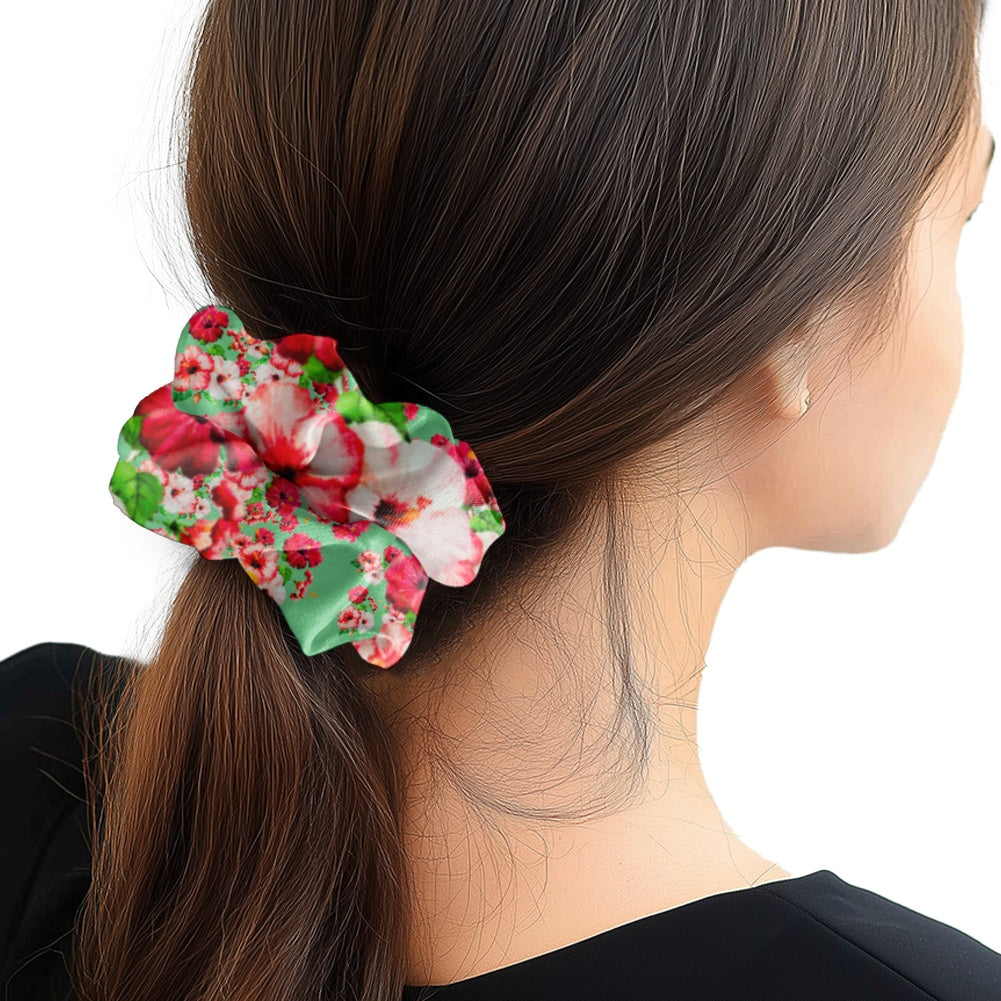 TRP Floral Prints (03): Hibiscus Flowers (01-02) "Deshe Abundance" | Satin Scrunchie